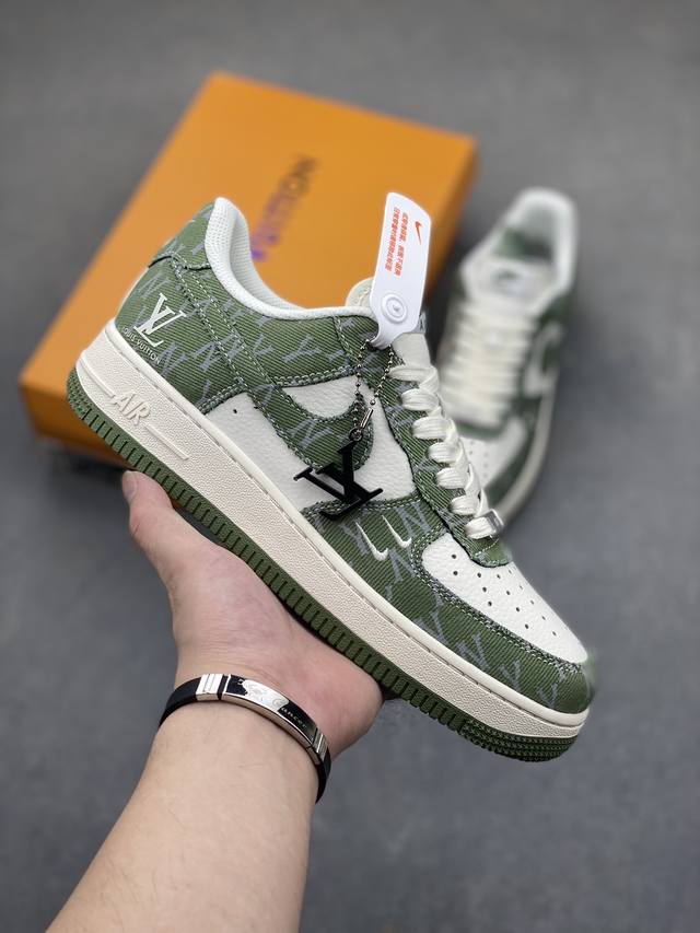 海外限量发售！公司级nike Air Force 1 '07 Low “Lv联名--荷叶绿”空军一号 低帮 运动鞋 休闲鞋 折边针车 工艺难度大 原楦头原纸板