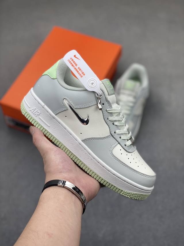 Nike Air Force 1 Low 米白灰银小勾 空军一号低帮运动休闲板鞋 原楦头原纸板 打造纯正空军版型#专注外贸渠道 全掌内置蜂窝气垫 #原盒配件 原