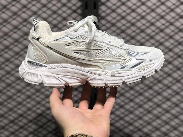 核心私 Off-White C O Virgil Abloh 2024S Ow最新款情侣款跑鞋 百分百原盒正确版 原楦原纸板数据开发 4层分离大底 鞋面采用3D