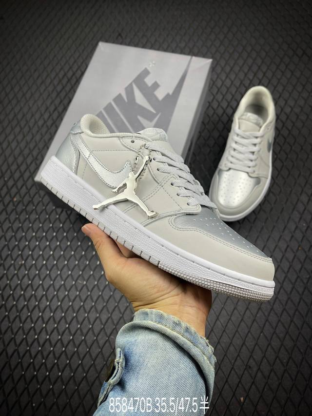 T版 Jordan Air Jordan 1 Low 银灰色 Aj1乔丹一代低帮经典复古文化休闲运动篮球鞋 Cz0790-002 先行批次 尺码：35.5 36