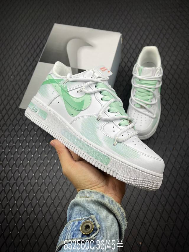 Nk Air Force 1'07 Low 二次元主题 喷绘断勾 空军一号绑带低帮休闲板鞋 Zh0316-023 #定制皮料 原厂3D打印 定制鞋盒 原楦原纸板