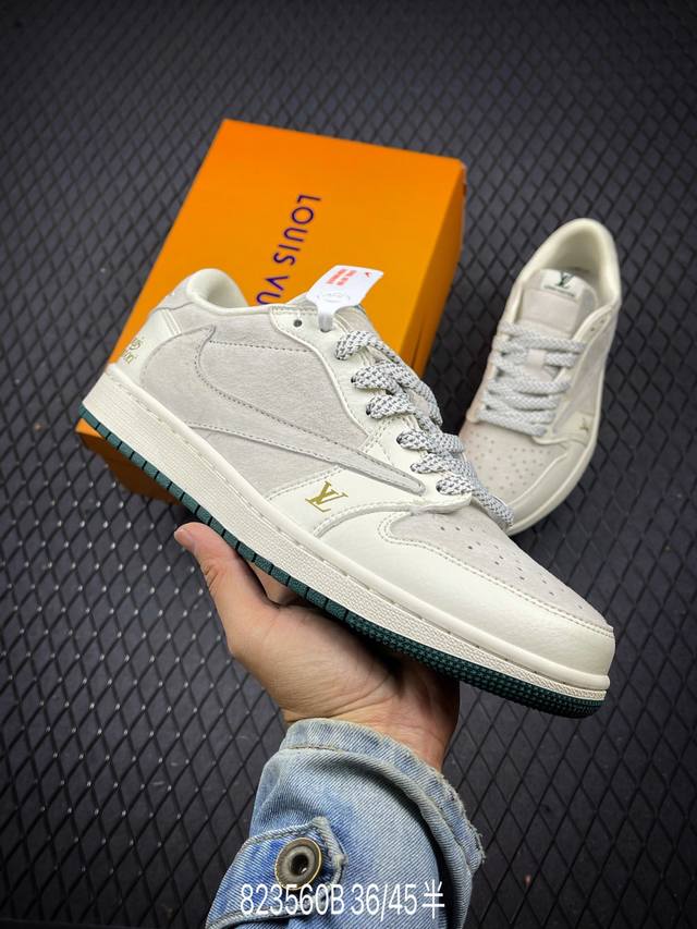 Travis Scott X Fragment Design X Air Jordan 1 Low Og Sp Aj1 乔1 Lv米灰猪八 低帮文化休闲板鞋 L