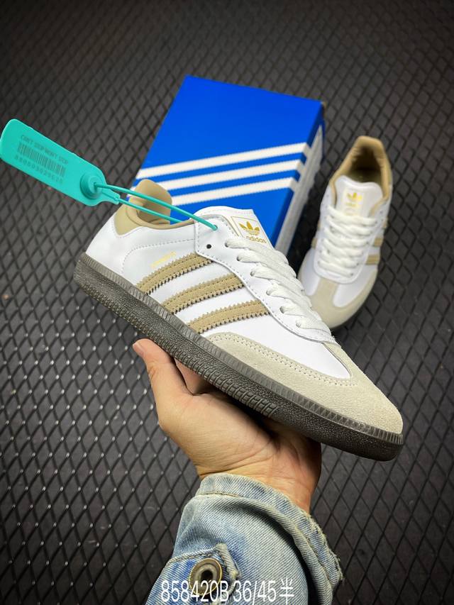 真标阿迪达斯三叶草adidas Originals Samba Og 桑巴舞系列绅士德训足球风百搭低帮休闲运动板鞋 货号:Ji0218 尺码:36 36.5 3