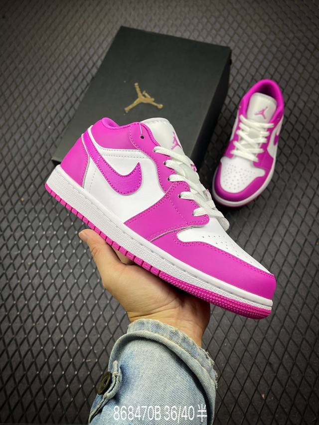 Air Jordan 1 Low Aj1 乔1玫红色 低帮文化休闲运动板鞋 货号： Fv8486-600 . 尺码：36 36.5 37.5 38 38.5 3