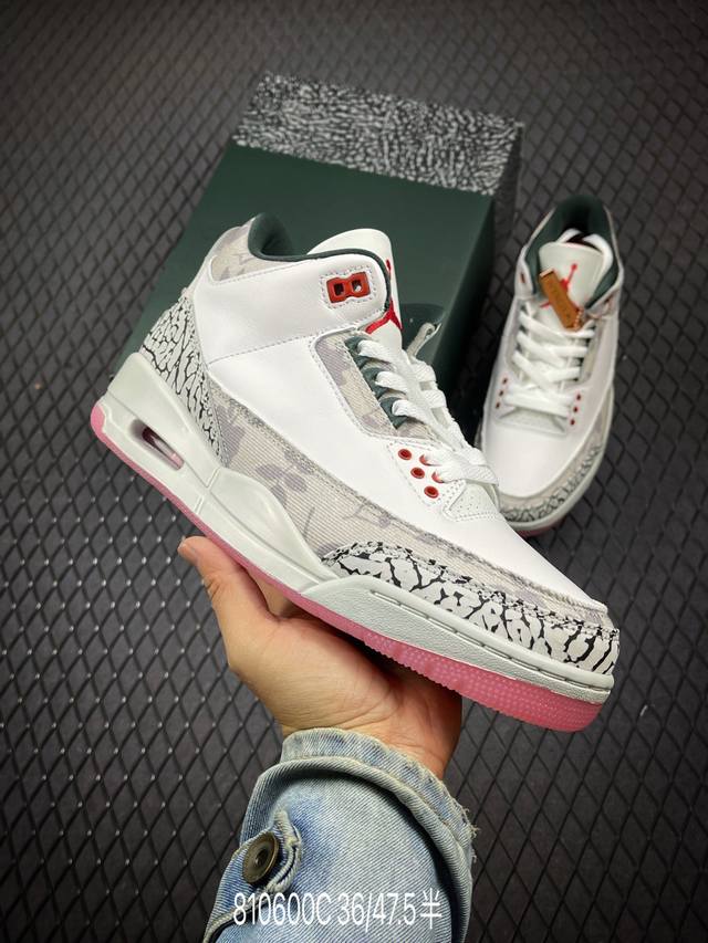 Air Jordan 3 Retro Wings Aj3 乔3花卉 Hm6993-100 #鞋身以白色为主色调呈现，搭配3代经典的水泥灰爆裂纹元素呈现，颜值十分