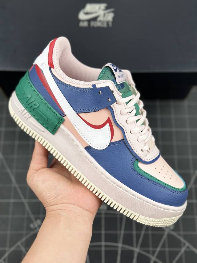 耐克 W Nike Air Force 1 Shadow 全新少女系解构主义设计 马卡龙空军一号轻量增高低帮百搭板鞋 #双层轻量eva发泡中底+防滑rb橡胶外圈