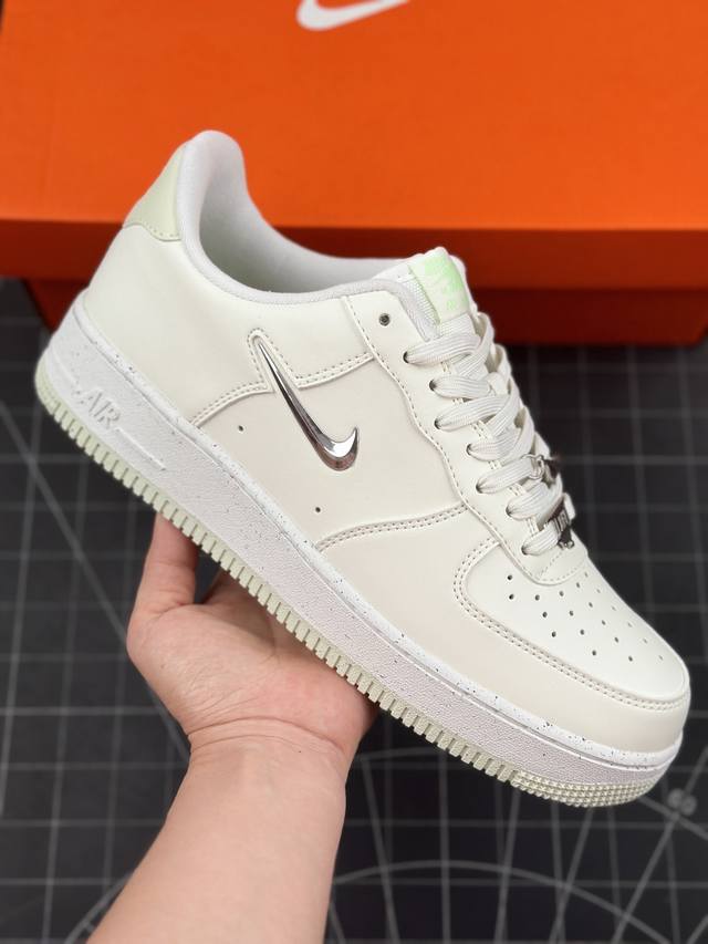 Nike Air Force 1 Low 米白银小勾 空军一号低帮运动休闲板鞋 官方同步 原装级别 原楦头原纸板 打造纯正空军版型#专注外贸渠道 全掌内置蜂窝气