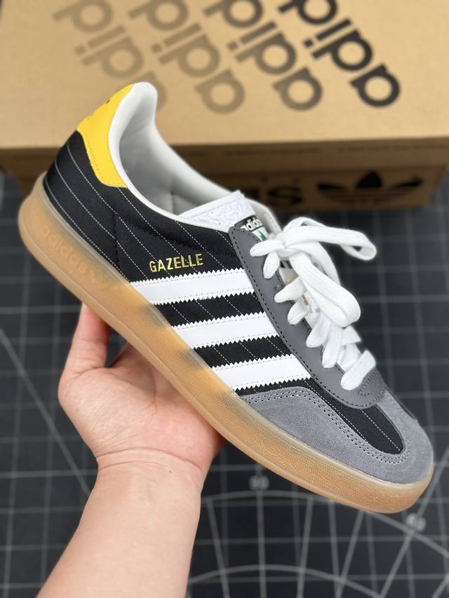 2024 年奥运会限定配色，阿迪达斯adidas Gazelle Indoor Trainers Olympic Black 羚羊内训系列低帮复古德训风百搭休闲