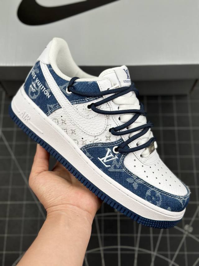 公司级 路易威登louis Vuitton 联名定制 Nike Air Force 1 Low '07 空军绑带低帮休闲板鞋 定制鞋盒 定制皮料 原楦原纸板 纯