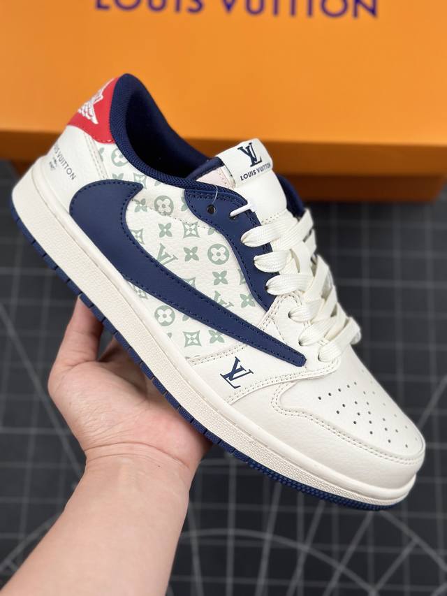 Travis Scott X Fragment Design X Jordan Air Jordan 1 Low Og Sp Aj1 乔1 Lv米兰红印花 低帮