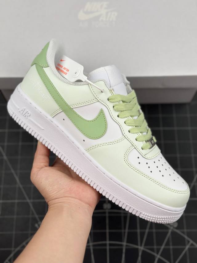 耐克nike Air Force 1 07 Lv8 Matcha Language 空军一号经典低帮百搭休闲运动板鞋“皮革白绿抹茶花语” 男女鞋真标半码制#原楦