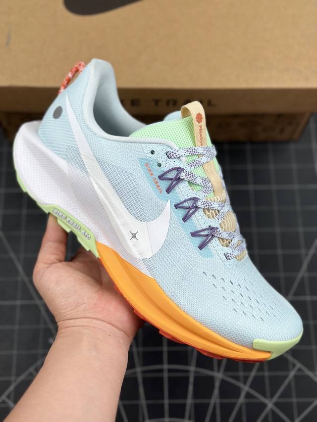 全新耐克nike Reactx Pegasus Trail 5 Sundial Daybreak 飞马越野5代系列低帮户外轻量休闲运动越野慢跑鞋“浅绿白紫橙”