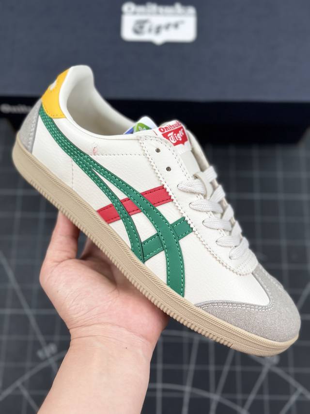 日产经典老牌-鬼塚虎 Onitsuka Tiger Tokuten 得分系列低帮复古德训风休闲运动板鞋“皮革乳白灰绿红黄” #男女鞋真标半码制#升级原楦原纸版开