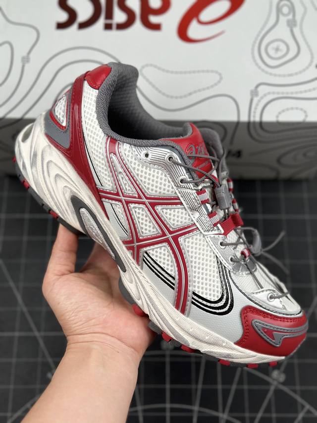 机能户外风，超帅的！日本专业跑鞋品牌 亚瑟士 Asics Gel-Kahana Tr V4系列低帮轻量缓震休闲运动跑步鞋“白米灰银酒红做旧” #男女鞋真标半码制