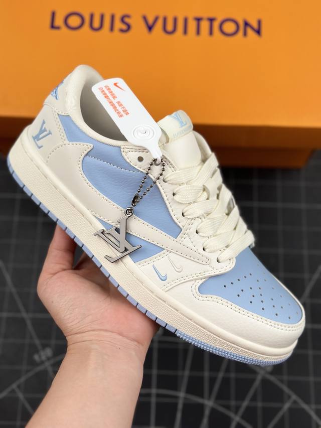 Travis Scott X Fragment Design X Jordan Air Jordan 1 Low Og Sp Aj1 乔1 Lv蔚蓝双勾 低帮文