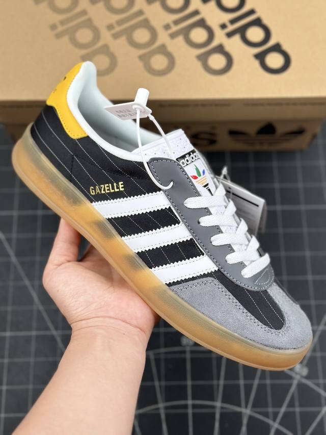 2024 年奥运会限定配色，阿迪达斯adidas Gazelle Indoor Trainers Olympic Black 羚羊内训系列低帮复古德训风百搭休闲