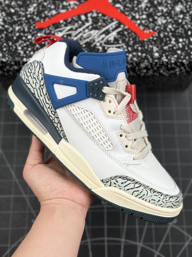 Air Jordan 3.5 Spizike Low Dong Dan 低帮 白蓝黑 Aj3.5 乔丹3.5代 斯派克李 乔丹篮球鞋系列 鞋身整体以白色皮革打造