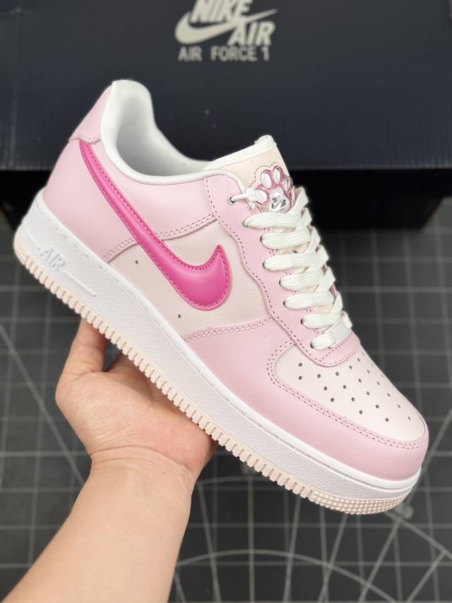 公司级nike Air Force 1 Low 白粉色 空军一号经典低帮休闲运动板鞋 原楦头原纸板 打造纯正低帮空军版型 专注外贸渠道 全掌内置蜂窝气垫 原盒配