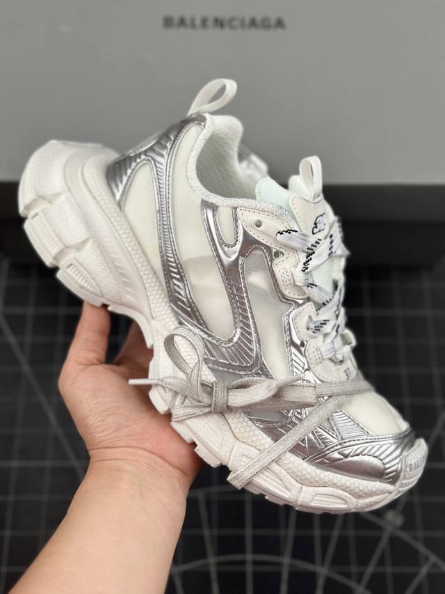 Ok版 法国高端奢侈品牌-巴黎世家balenciaga 3Xl Sneakers 3+系列低帮复古阔型底姥爹风潮流百搭休闲慢跑鞋 男女鞋配件防尘袋及附送鞋带,升