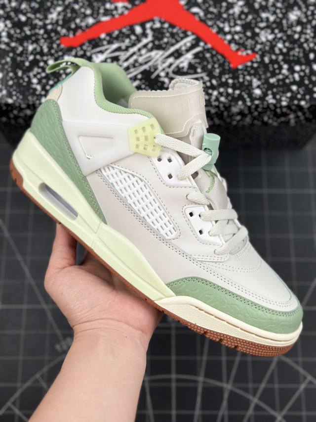 Air Jordan 3.5 Spizike Low 低帮 白绿 Aj3.5 乔丹3.5代 斯派克李 乔丹篮球鞋系列 鞋身整体以白色皮革打造，加入绿色、米白色点