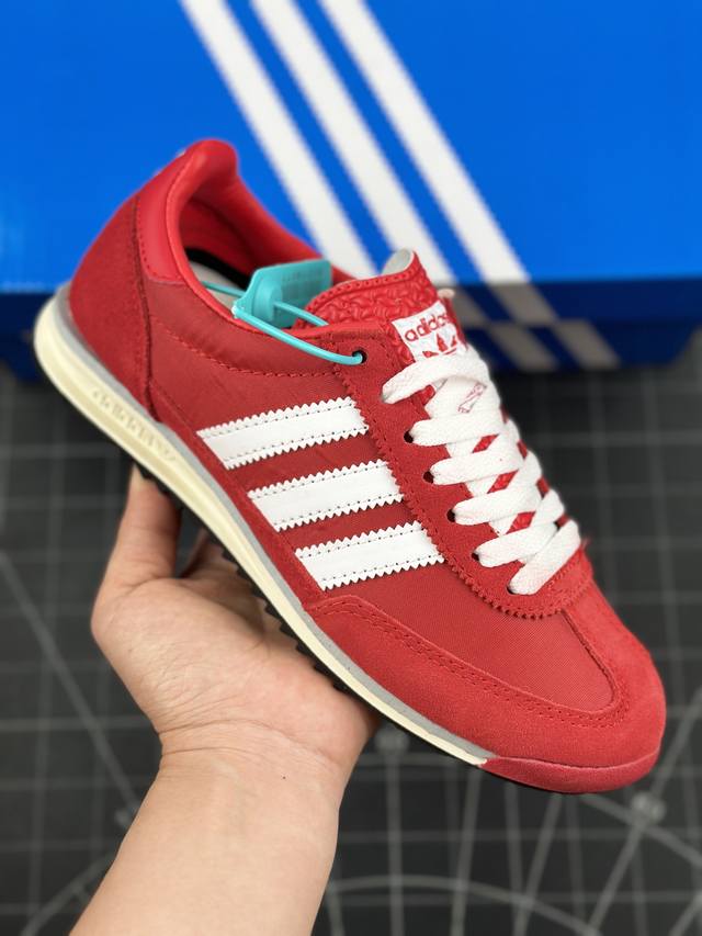 Adidas Originals Sl 72 Og W 阿迪休闲防滑耐磨低帮板鞋 经典低帮设计和橡胶外底，采用舒爽尼龙鞋面，绒面革饰面和皮革细节 搭载着 Eco