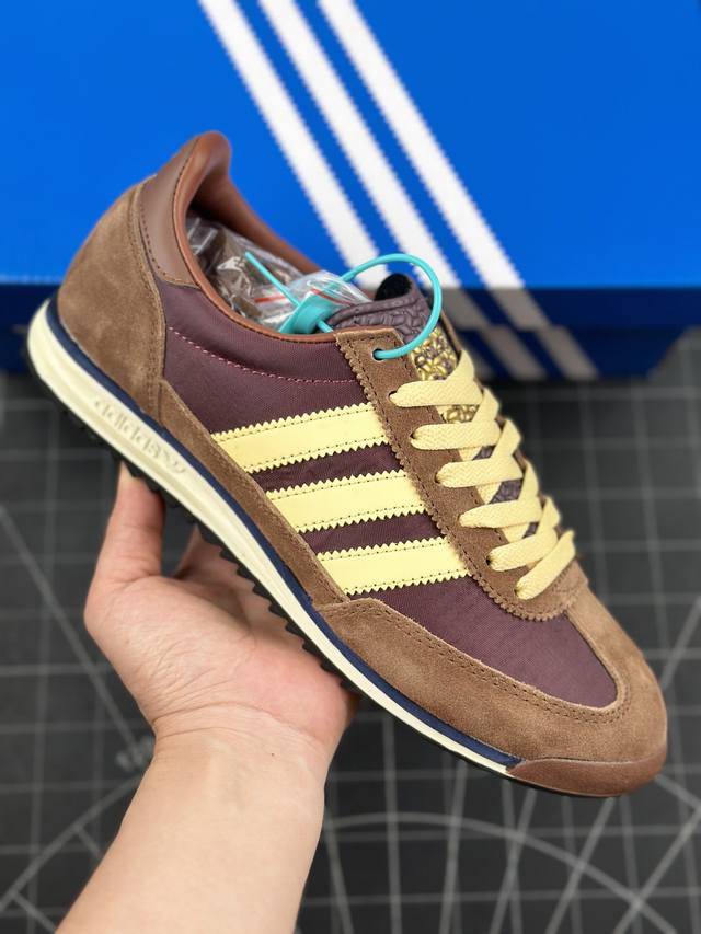 Adidas Originals Sl 72 Og 阿迪休闲防滑耐磨低帮板鞋 经典低帮设计和橡胶外底，采用舒爽尼龙鞋面，绒面革饰面和皮革细节 搭载着 Ecote