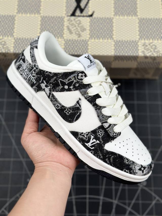 公司级 Nike Sb Dunk Low“Lv联名 水墨丹青” 周年高端定制 低帮休闲板鞋 定制鞋盒 大厂纯原品质出货 超高清洁度 皮料切割干净无任何毛边 细节