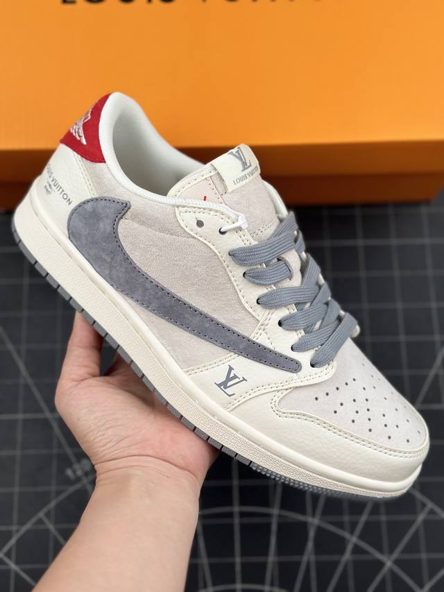 Travis Scott X Fragment Design X Air Jordan 1 Low Og Sp Aj1 乔1 Lv联名米灰红猪八 低帮文化休闲板