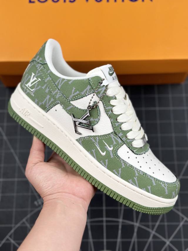 公司级nike Air Force 1 '07 Low “Lv联名--荷叶绿”空军一号 低帮 运动休闲鞋 折边针车 工艺难度大 原楦头原纸板 原装鞋盒 定制五金