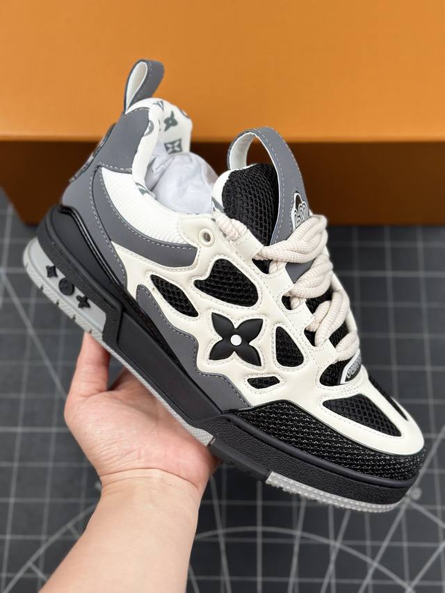 Lv-路易-威登trainer 2024走秀最新款原版1：1开发复刻！！上脚非常舒适 做工精细鞋面由意大利进口小牛皮拼接，侧边饰有品牌logo标志，进口网布垫脚