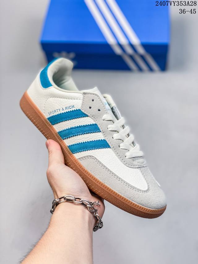 wales Bonner X Adidas Samba Pony Tonal 这款桑巴鞋展示了高质量的工艺 带有装饰的超锁缝制和无缝的手感 柔软、柔软的皮革造型