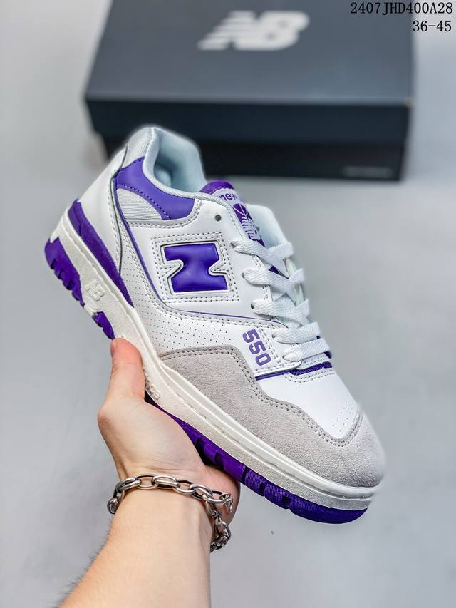 new Balance Bb550 复古跑鞋 系列复古休闲运动慢跑鞋new Balance 550系列，以更纯粹的复古风格设计打造的全新造型。侧身还以解构设计，