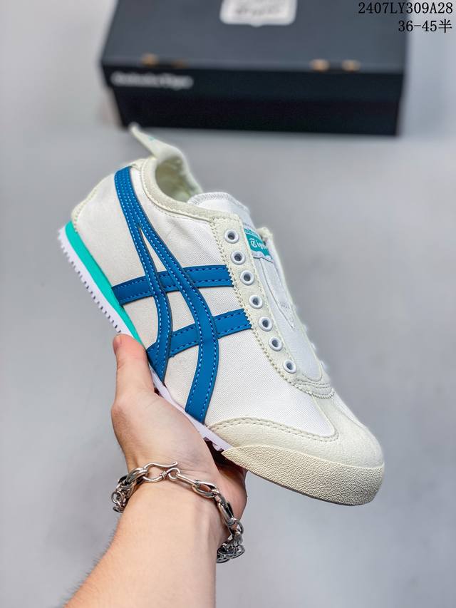 亚瑟士asics Onitsuka Tiger Slip-On鬼冢虎 一脚蹬 帆布鞋 货号：D3K0N 0143 码数：36 37 37.5 38 39 39.