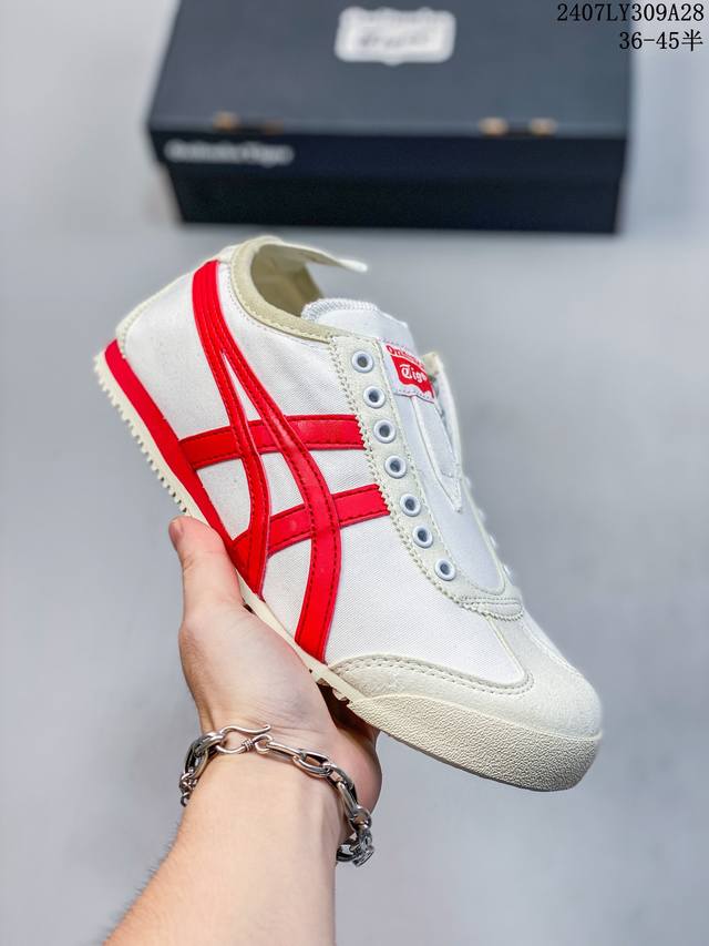 亚瑟士asics Onitsuka Tiger Slip-On鬼冢虎 一脚蹬 帆布鞋 货号：D3K0N 0143 码数：36 37 37.5 38 39 39.