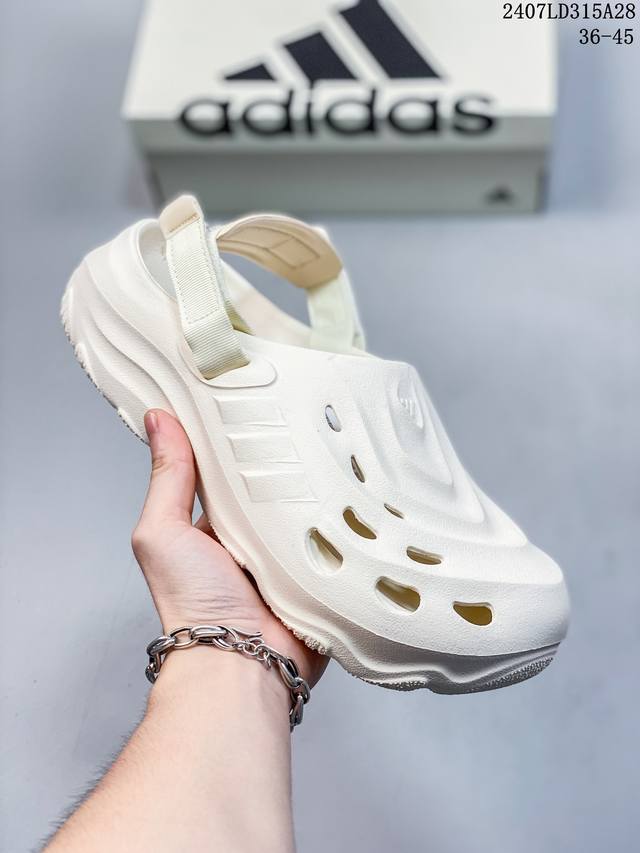 adidas Maxxclog 夏季休闲沙滩拖鞋凉鞋 魔术贴舒适轻便运动防滑潮流洞洞凉鞋 07Ld315A28