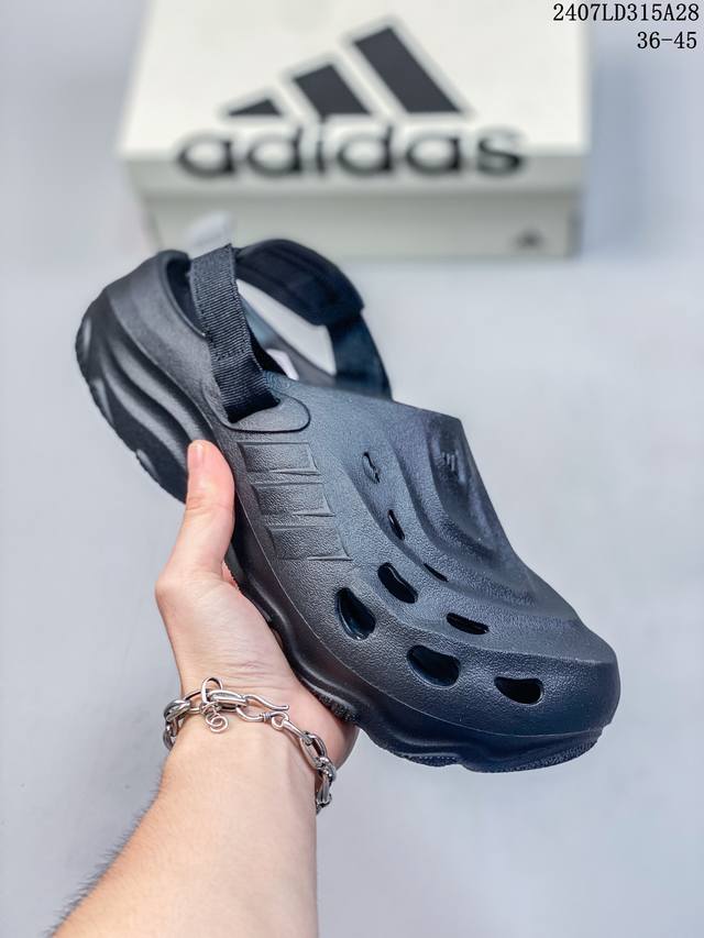 adidas Maxxclog 夏季休闲沙滩拖鞋凉鞋 魔术贴舒适轻便运动防滑潮流洞洞凉鞋 07Ld315A28