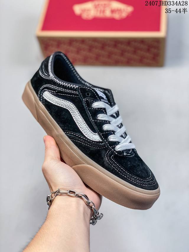 vans Rowley Classics 范斯官方 经典复古休闲滑板鞋 复古鞋型搭配全麂皮鞋身做工扎实 鞋两侧标志性vans条纹sidestripe 后跟压印数