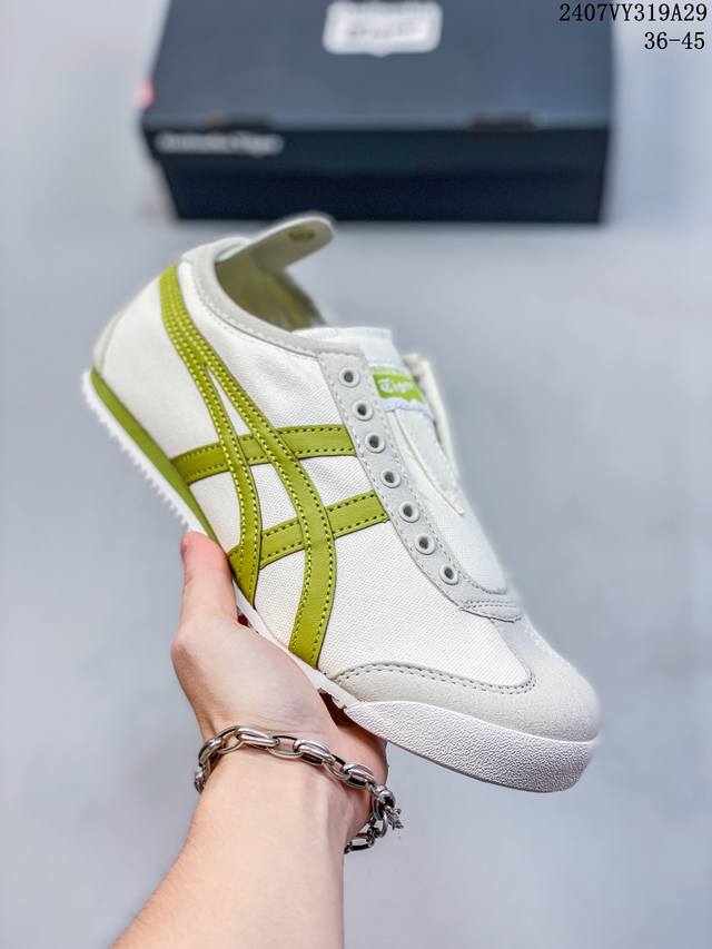 亚瑟士asics Onitsuka Tiger Slip-On鬼冢虎 一脚蹬 帆布鞋 货号：D3K0N 0143 码数：36 37 37.5 38 39 39.