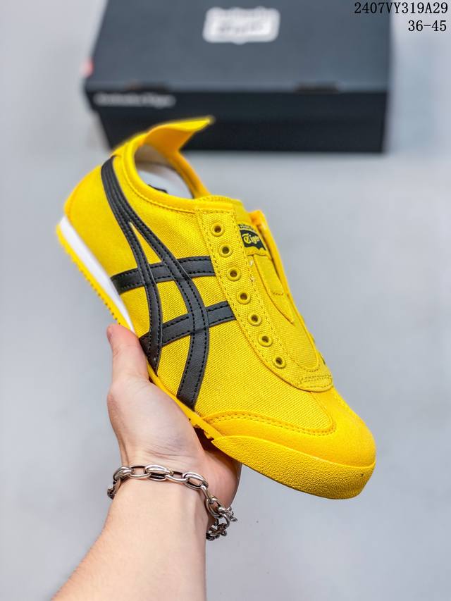 亚瑟士asics Onitsuka Tiger Slip-On鬼冢虎 一脚蹬 帆布鞋 货号：D3K0N 0143 码数：36 37 37.5 38 39 39.