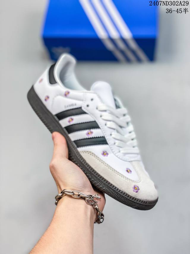 真标阿迪达斯三叶草adidas Originals Samba Og 桑巴舞系列绅士德训足球风百搭低帮休闲运动板鞋 货号:If4398 尺码:36 36.5 3