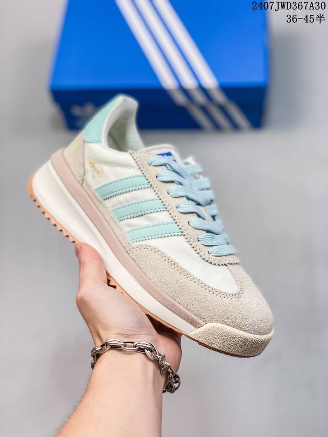 阿迪达斯adidas Wmns Sl72 Og Scarlet Cream White 系列德训足球风百搭低帮休闲运动板鞋男女鞋半码制#采用翻毛皮组合牛津布鞋面