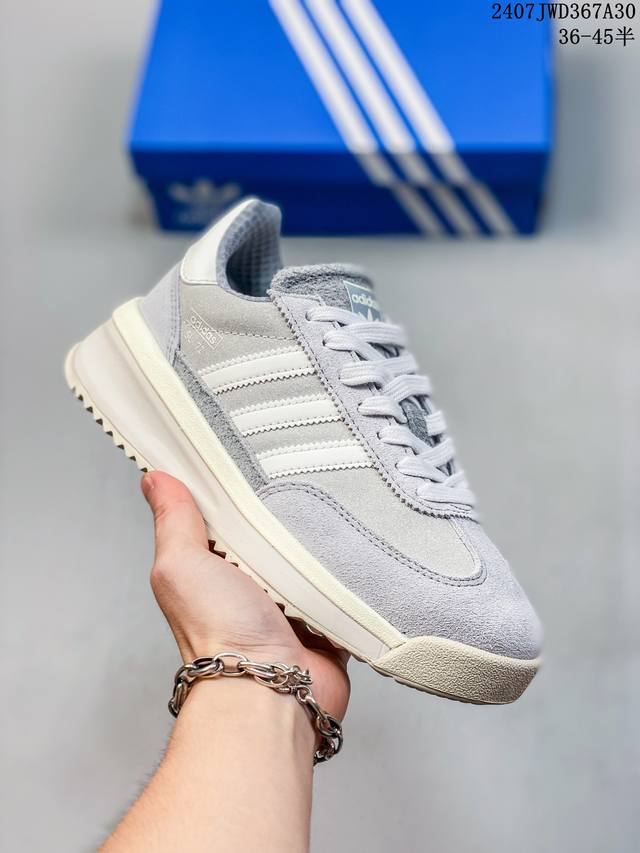 阿迪达斯adidas Wmns Sl72 Og Scarlet Cream White 系列德训足球风百搭低帮休闲运动板鞋男女鞋半码制#采用翻毛皮组合牛津布鞋面