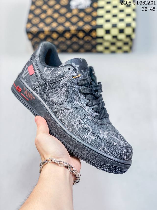 耐克nike Air Force 1 Low 路易威登lv 联名空军一号低帮百搭休闲运动板鞋。柔软、弹性十足的缓震性能和出色的中底设计，横跨复古与现代的外型结合