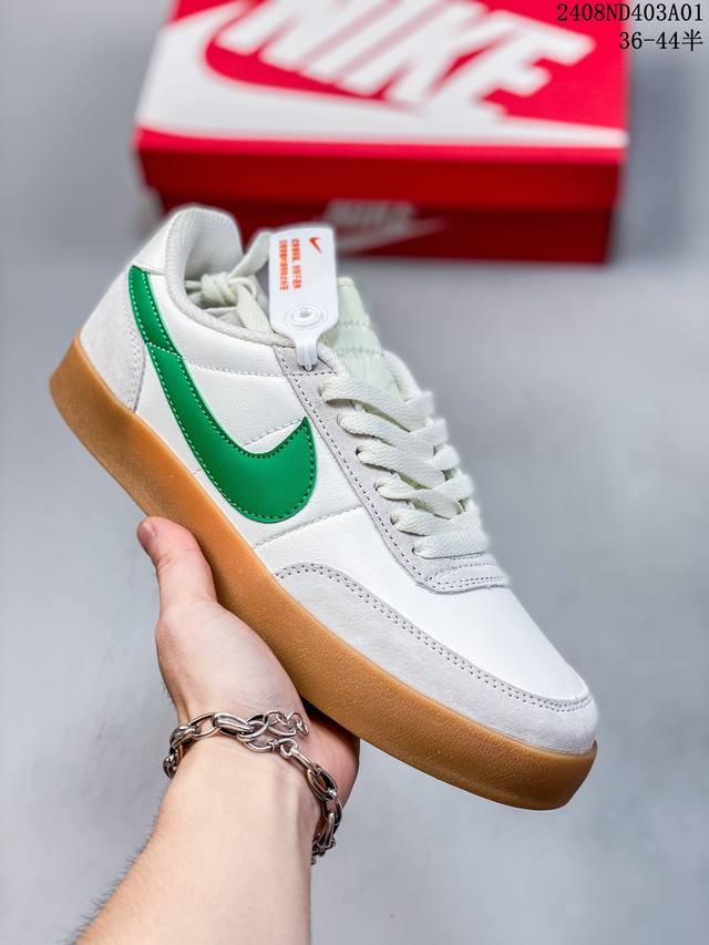 耐克板鞋 生胶米白 复古板鞋j.Crew X Nike 联名 Killshot Ii Leather 男女休闲复古运动鞋。采用米白色皮革制作鞋身，大号swoos