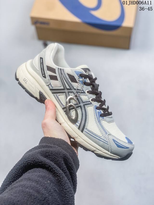 asics 亚瑟士 Gel-Venture 6 系列城市休闲运动跑步鞋时尚复古男女鞋 老爹鞋。Gel- Venture6跑鞋是越野跑者的多功能选择。专为喜欢户外