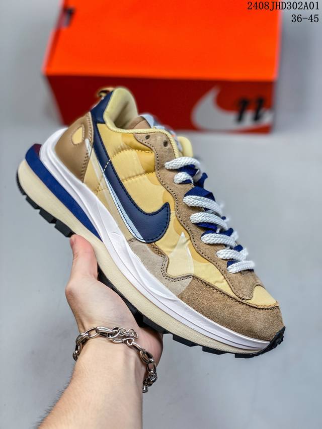 公司级耐克 Sacai X Nike Vaporwaffle “Tour Yellow ”华夫三代3.0走秀重磅联名 合作款 紫金配色 正确纯原版本 独家原鞋开