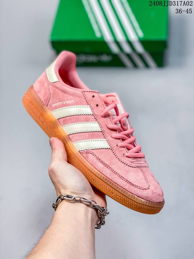 adidas Originals Handball Spzl 时尚休闲耐磨透气低帮 板鞋 男女同款 08Jjd317A02