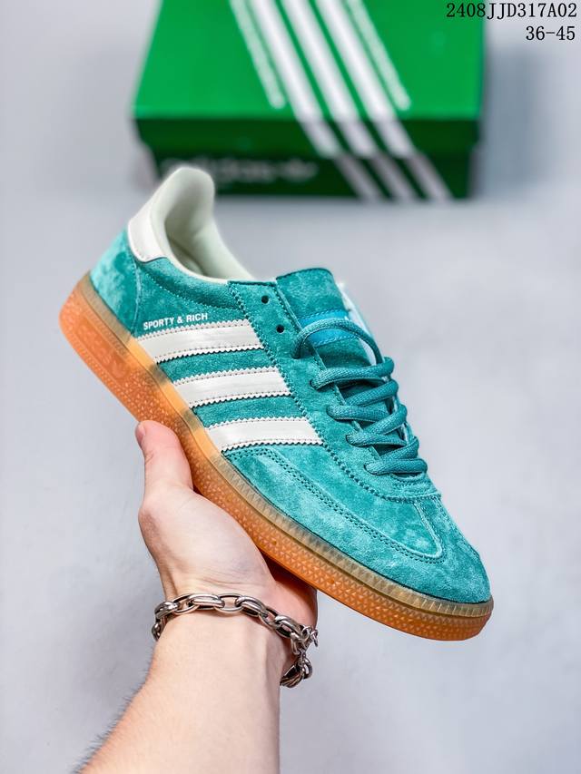 adidas Originals Handball Spzl 时尚休闲耐磨透气低帮 板鞋 男女同款 08Jjd317A02