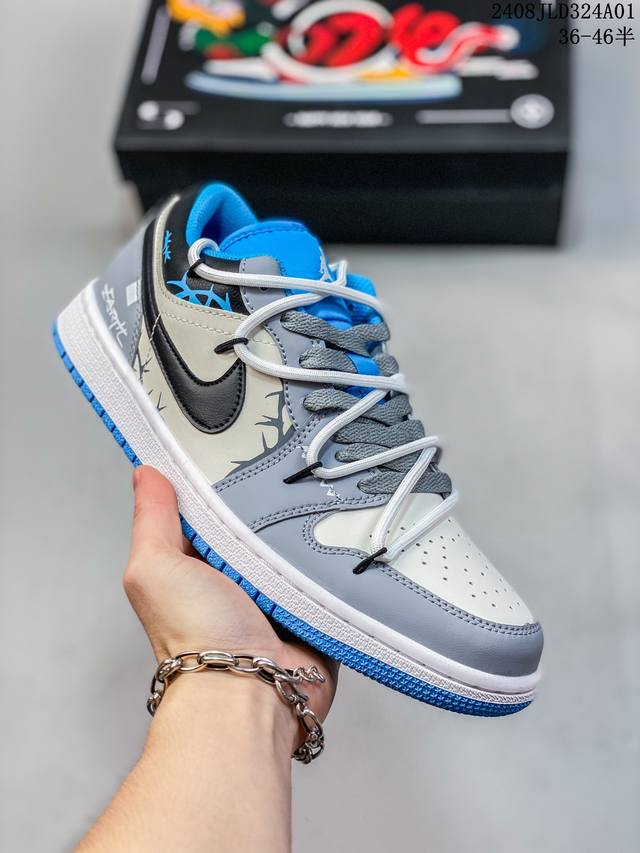 公司级nike Air Jordan 1 Low aj1乔1低帮休闲板鞋 同步官方配色 原档冲孔鞋头 四线拉帮 鞋舌高弹海绵填充 官方货号:Dc0774-416