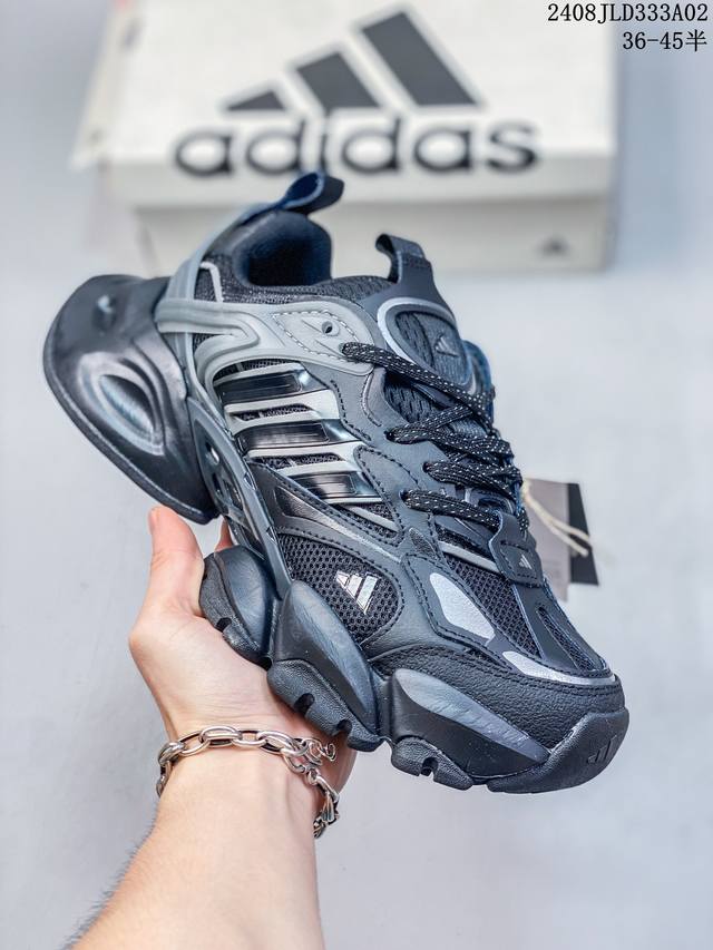 adidas Xlg Runner Deluxe 跑步者豪华版系列低帮厚底增高老爹风复古缓震休闲运动慢跑鞋 08Jld333A02